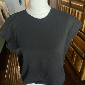 Zara Black Short Sleeve Mock Neck Tee, SizeS,GUC